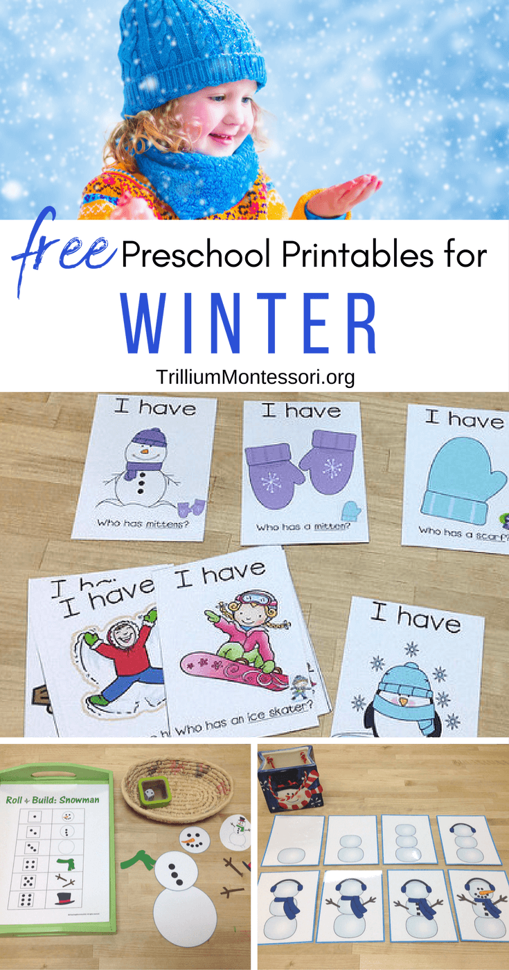 Free preschool printables for winter