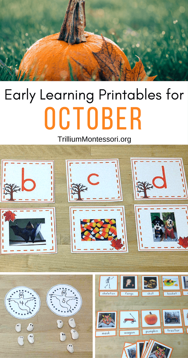 Early Learning Printables for October