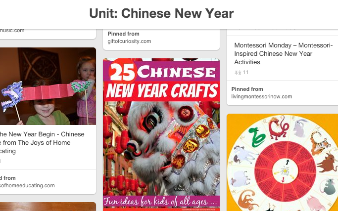 Chinese New Year Unit Pinterest Board