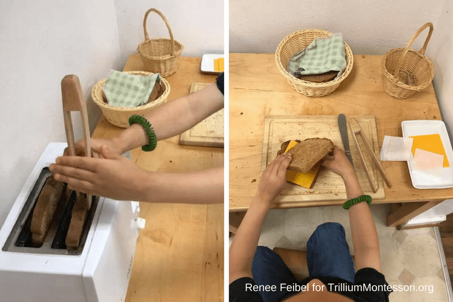 Montessori Food Preparation and Cooking Making a Grilled Cheese Sandwich
