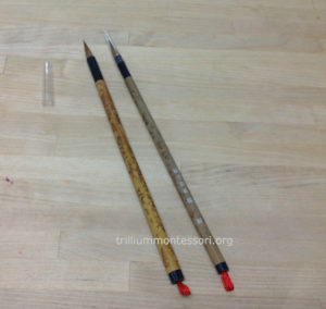 Japanese brushes Trillium Montessori