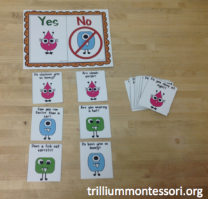 Monster Theme Yes No Questions Cards