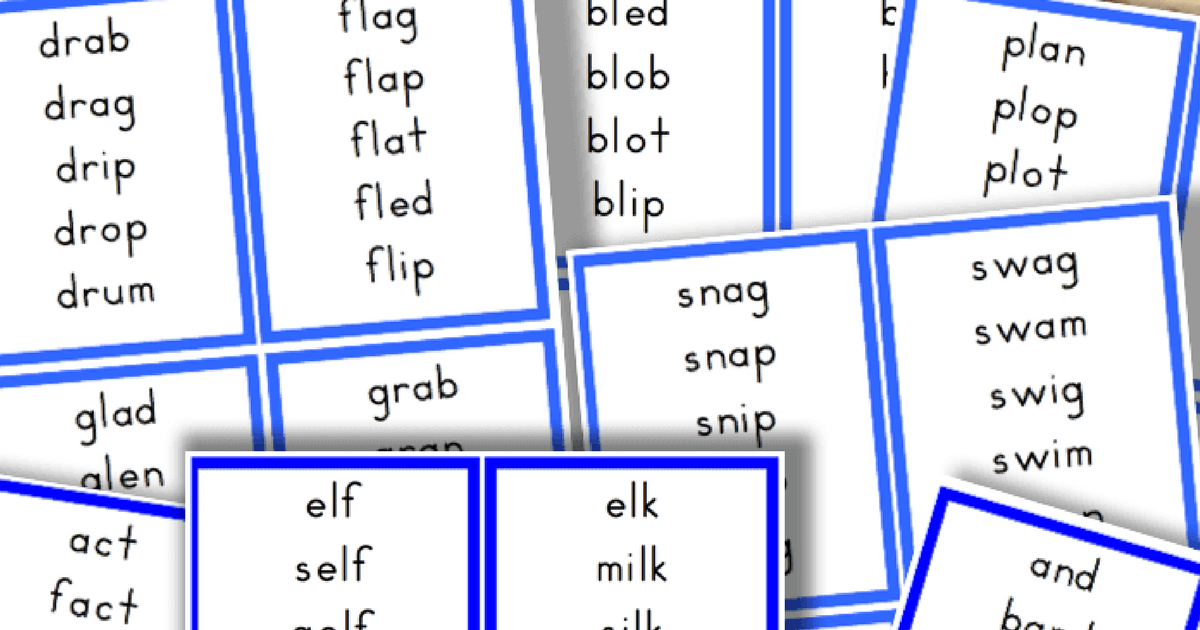 Consonant Blends Word List Free Montessori Printable