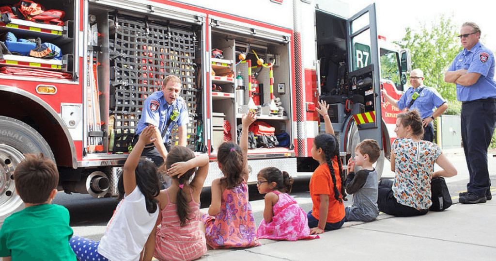 Learning about fire safety in preschool