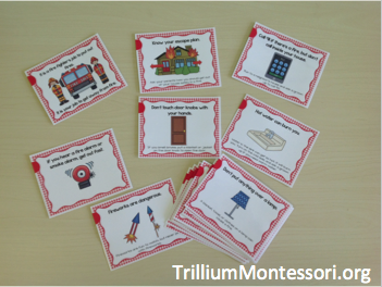 Fire Safety Preschool safety tips matching cards by PreKinders