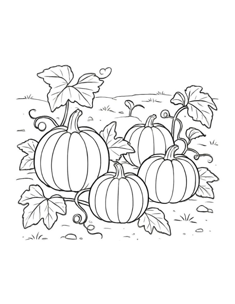 Pumpkin Coloring Pages (Free PDF Printables- Cute and Realistic)