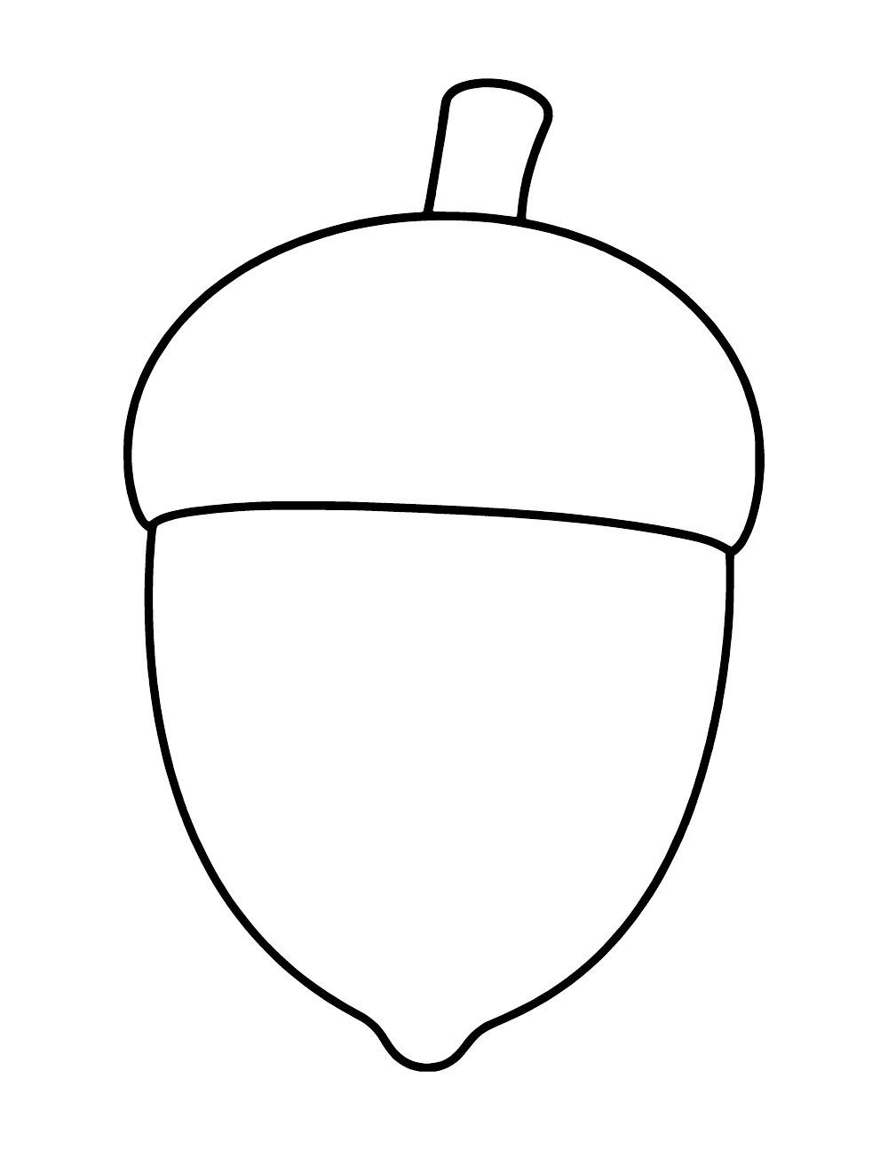 A large plain acorn with an open cap and body for coloring.